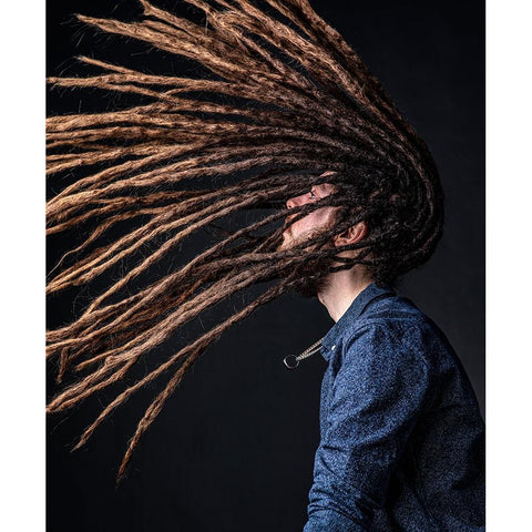 Dreadlocks Black Modern Wood Framed Art Print by Aminrezai, Hamid