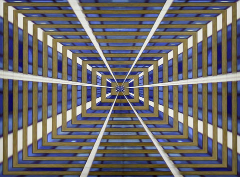 Abstract in London White Modern Wood Framed Art Print with Double Matting by Ferrari, Francesca