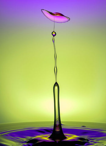 Drop Dance White Modern Wood Framed Art Print with Double Matting by Sayadi, Yousef