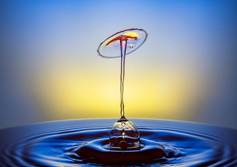 Drops Dance Black Ornate Wood Framed Art Print with Double Matting by Sayadi, Yousef