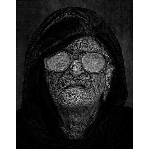 Grandma White Modern Wood Framed Art Print by Nayyer Reza, Sayyed