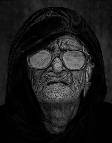 Grandma Black Ornate Wood Framed Art Print with Double Matting by Nayyer Reza, Sayyed
