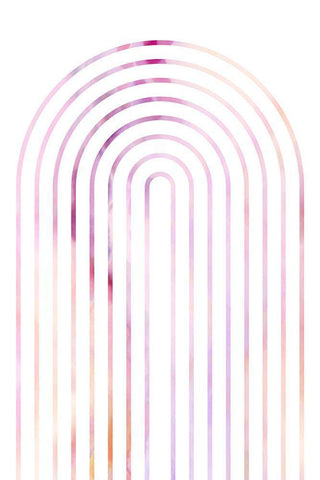 Pink Arch White Modern Wood Framed Art Print with Double Matting by Sawall, Anastasia