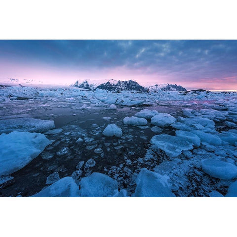 Jokulsarlon Black Modern Wood Framed Art Print with Double Matting by Martin Castan, David