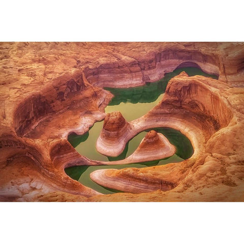 Reflection Canyon Black Modern Wood Framed Art Print by D. Tang, Lisa