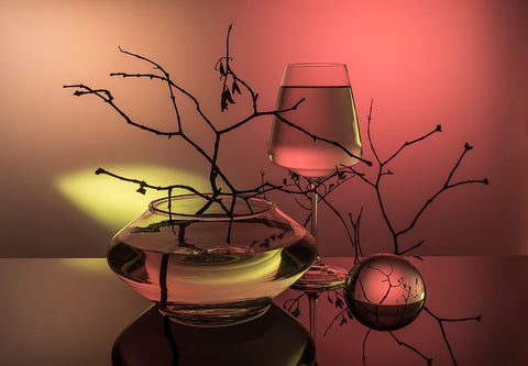 From The Series Qexperiments With Glassq Black Ornate Wood Framed Art Print with Double Matting by Popov, Evgeniy