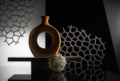 From The Series Qthree Colorsq Black Ornate Wood Framed Art Print with Double Matting by Popov, Evgeniy