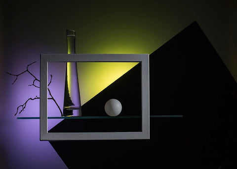 Qan Almost Abstract Compositionq Black Ornate Wood Framed Art Print with Double Matting by Popov, Evgeniy