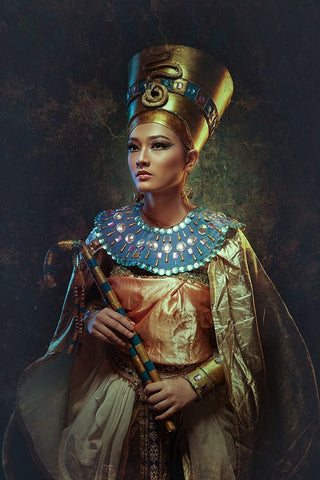 the Nefertiti Black Ornate Wood Framed Art Print with Double Matting by Setiadi, Ajar