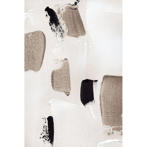 Abstract Swipes No 1 Black Modern Wood Framed Art Print with Double Matting by Uplusmestudio