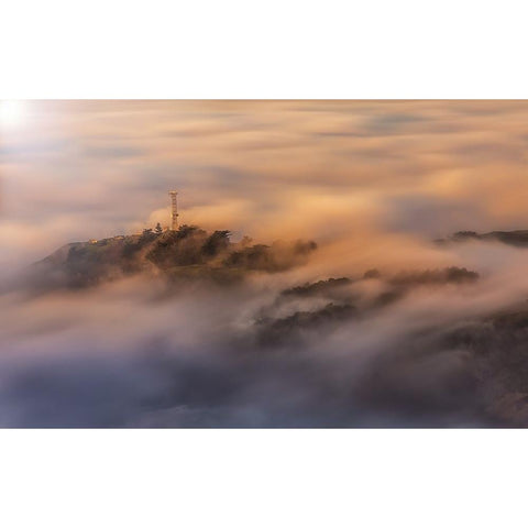 In The Fogs Black Modern Wood Framed Art Print by Qiu, Jenny