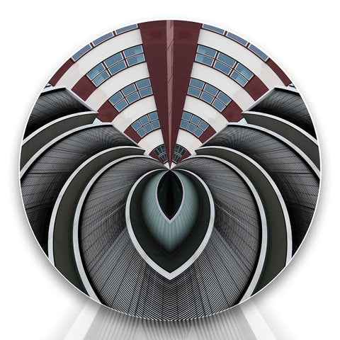 Round In A Square Black Modern Wood Framed Art Print with Double Matting by Ruckert, Stephan