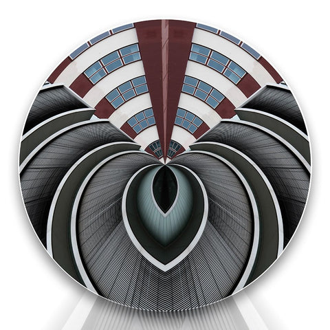 Round In A Square White Modern Wood Framed Art Print with Double Matting by Ruckert, Stephan