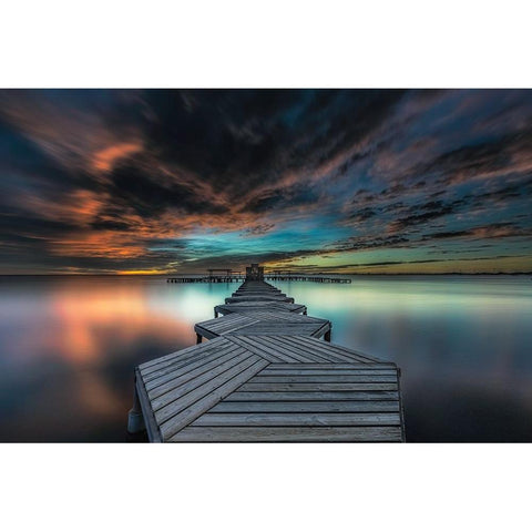 Minor Sea Black Modern Wood Framed Art Print with Double Matting by Antonio Trivino, Jose