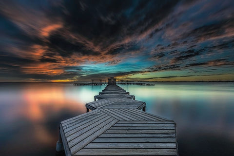 Minor Sea Black Ornate Wood Framed Art Print with Double Matting by Antonio Trivino, Jose