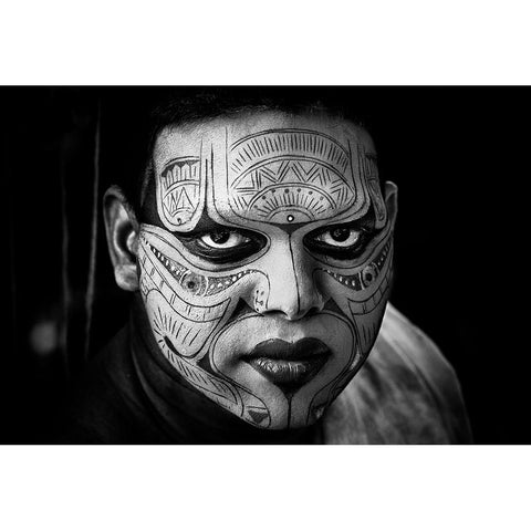 Theyyam Ceremony Performer-I - India Gold Ornate Wood Framed Art Print with Double Matting by Inazio Kuesta, Joxe