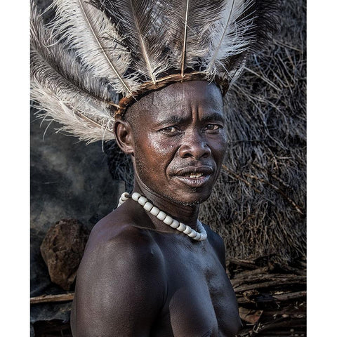 Pokot tribe man - Kenya Gold Ornate Wood Framed Art Print with Double Matting by Inazio Kuesta, Joxe