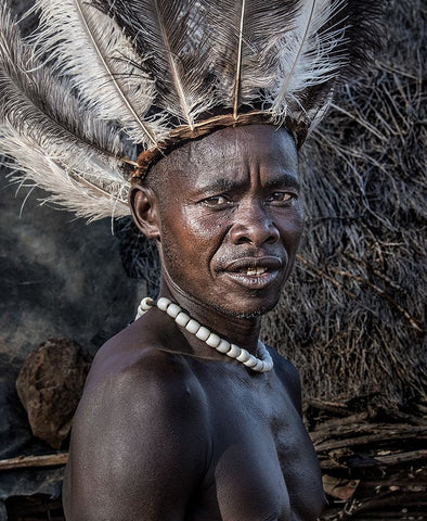 Pokot tribe man - Kenya Black Ornate Wood Framed Art Print with Double Matting by Inazio Kuesta, Joxe