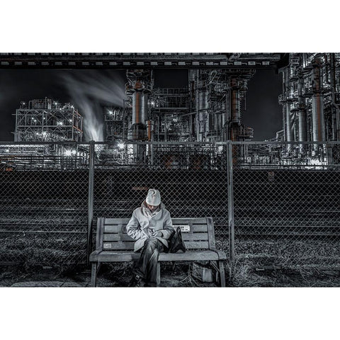 Lonesome White Modern Wood Framed Art Print by Hara, Tomoshi