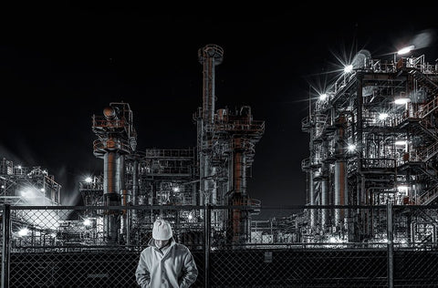 Midnight Melancholy Black Ornate Wood Framed Art Print with Double Matting by Hara, Tomoshi