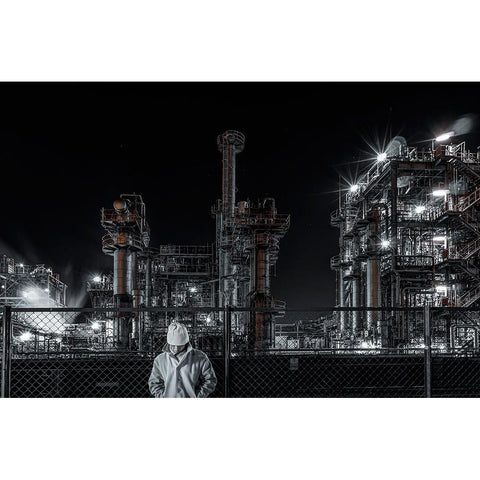 Midnight Melancholy White Modern Wood Framed Art Print by Hara, Tomoshi