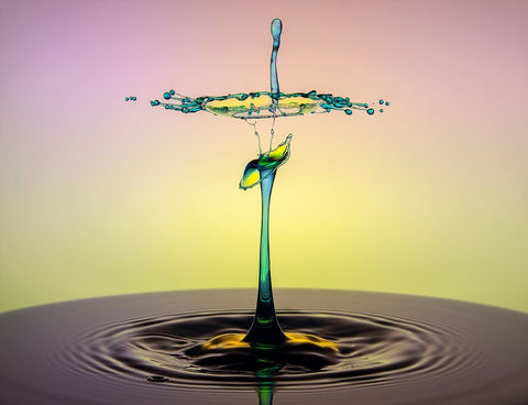 Dancing Drops Black Ornate Wood Framed Art Print with Double Matting by Sayadi, Yousef