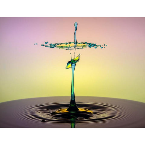 Dancing Drops Black Modern Wood Framed Art Print with Double Matting by Sayadi, Yousef