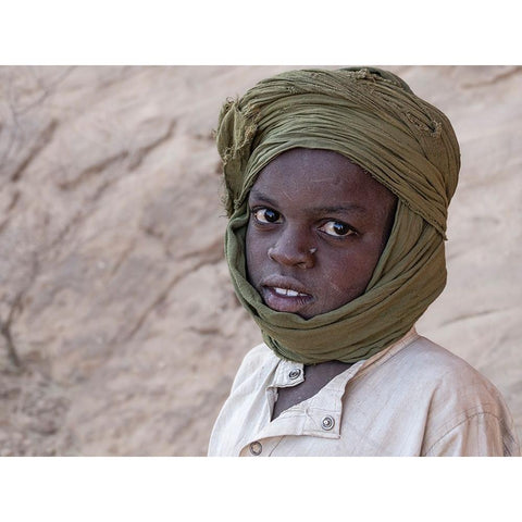 Gazes At Ennedi Desert-Tchad Black Modern Wood Framed Art Print with Double Matting by Molina, Elena