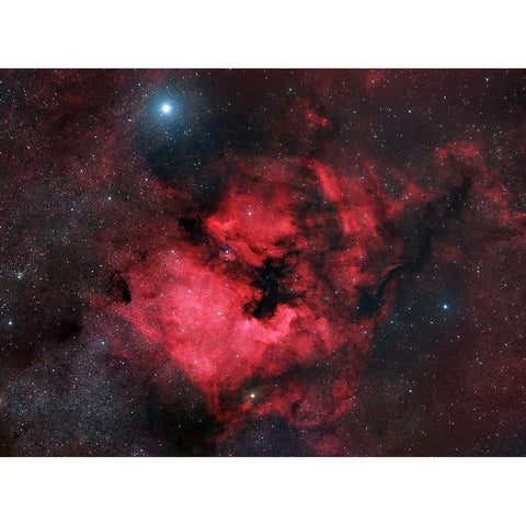 North American Nebula Black Modern Wood Framed Art Print with Double Matting by Chander, Vikas