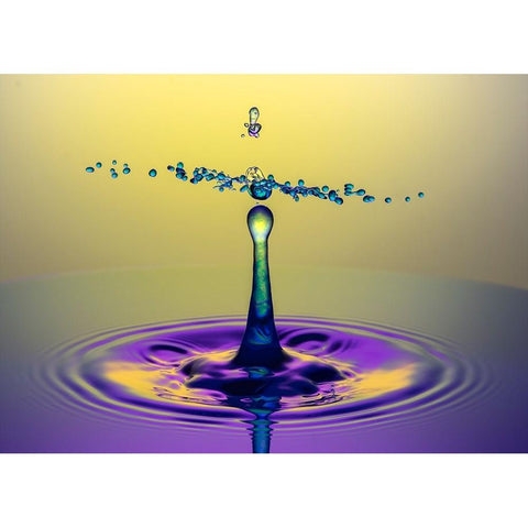 Dancinh Drops Gold Ornate Wood Framed Art Print with Double Matting by Sayadi, Yousef