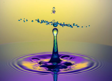 Dancinh Drops Black Ornate Wood Framed Art Print with Double Matting by Sayadi, Yousef