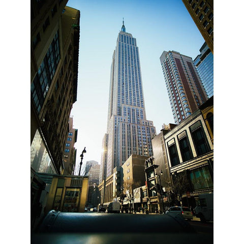 Empire State Building Black Modern Wood Framed Art Print by Grop, Serge
