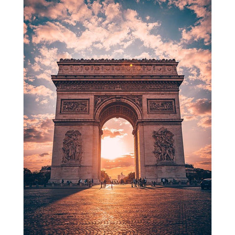 Golden Arc of Paris Black Modern Wood Framed Art Print by Pournader, Behdad