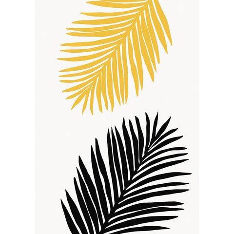 PALM LEAF 14 Black Modern Wood Framed Art Print with Double Matting by 1x Studio