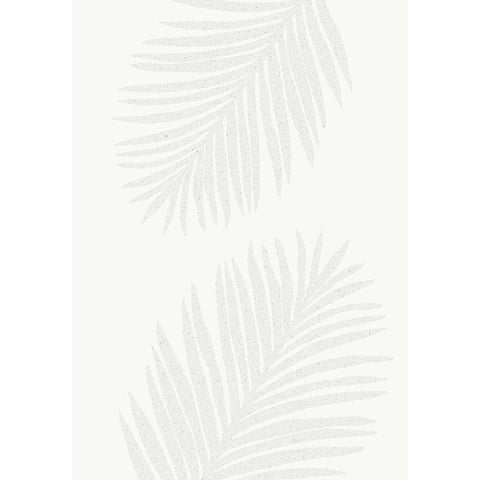 PALM LEAF 13 GRAY PATTERN Black Modern Wood Framed Art Print with Double Matting by 1x Studio