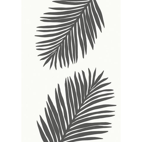 PALM LEAF 12 GRAPHITE GRAY White Modern Wood Framed Art Print by 1x Studio