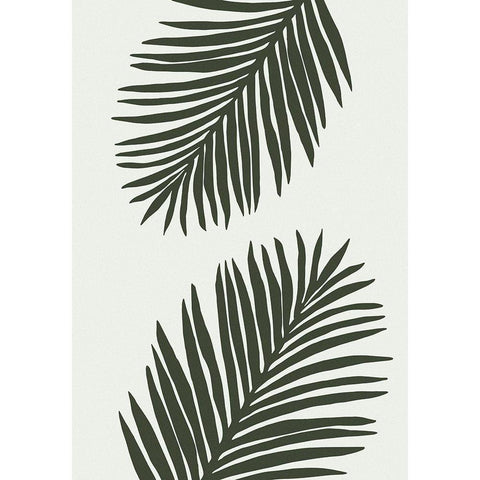 PALM LEAF 04 GREEN Black Modern Wood Framed Art Print by 1x Studio