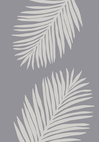 PALM LEAF 03 MEDIUM GRAY White Modern Wood Framed Art Print with Double Matting by 1x Studio