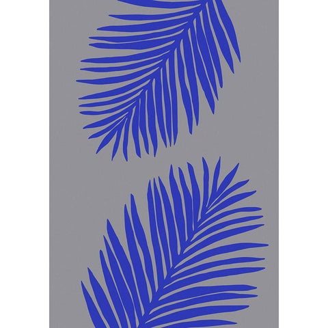 PALM LEAF 02 SOFT GRAY Black Modern Wood Framed Art Print by 1x Studio