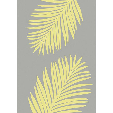 PALM LEAF 01 YELLOW Black Modern Wood Framed Art Print by 1x Studio
