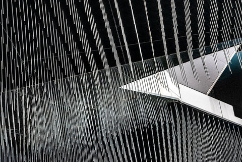 Lines And Arrow Black Ornate Wood Framed Art Print with Double Matting by Wride, Linda