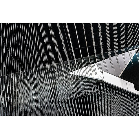 Lines And Arrow White Modern Wood Framed Art Print by Wride, Linda