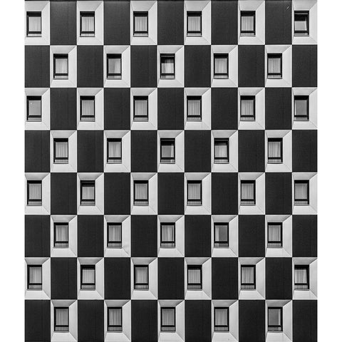 Windows-Vienna Black Modern Wood Framed Art Print by Gumerov, Taymuraz