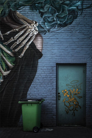 Refuse Container Black Ornate Wood Framed Art Print with Double Matting by Claes, Gilbert