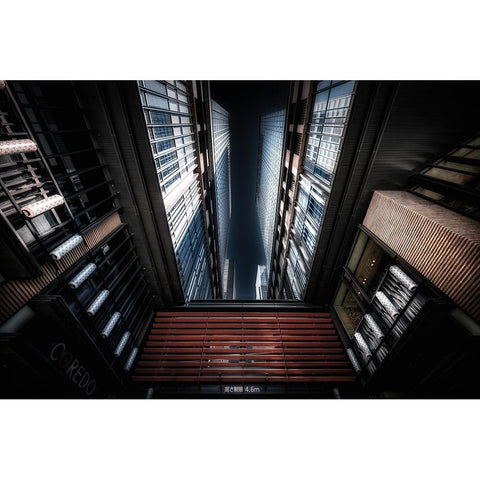 Coredo Black Modern Wood Framed Art Print with Double Matting by Suzuki, Daiki