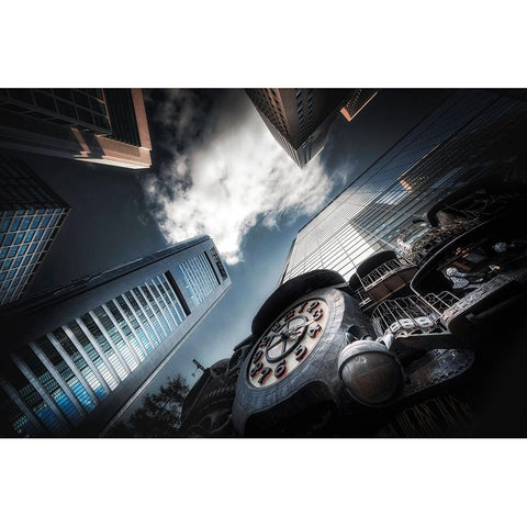 Shiodome-4 Black Modern Wood Framed Art Print by Suzuki, Daiki