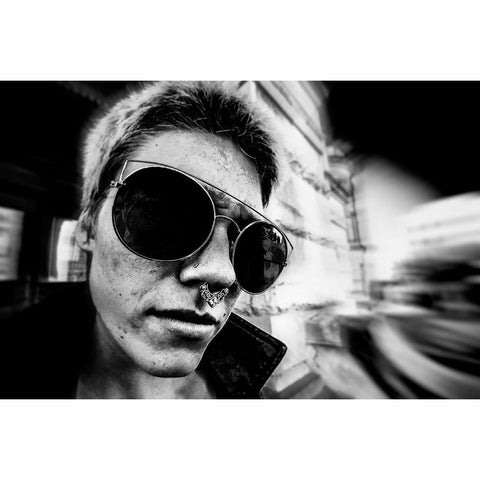 Untitled Black Modern Wood Framed Art Print with Double Matting by Hermann, Steve