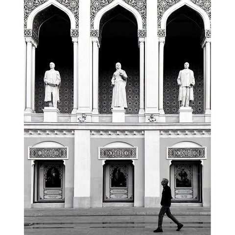 Walk And Look Black Modern Wood Framed Art Print by Alghasham, Kawthar