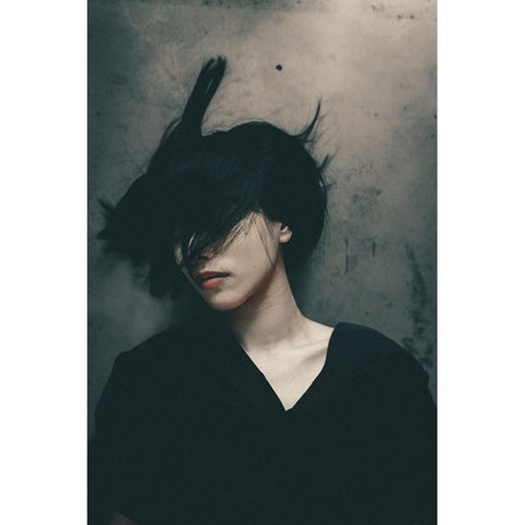 Disturbance Of Mind Black Modern Wood Framed Art Print by Sangan, Kurosaki