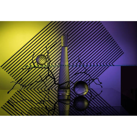 From The Series Qexperiments With Glassq White Modern Wood Framed Art Print by Popov, Evgeniy